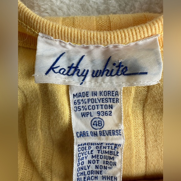 Vintage ribbed knit yellow sleeveless top size 48/ 3X - Picture 3 of 5